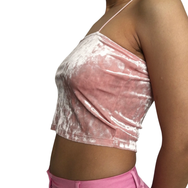 Velvet Square Halter Strap Top - Image 4