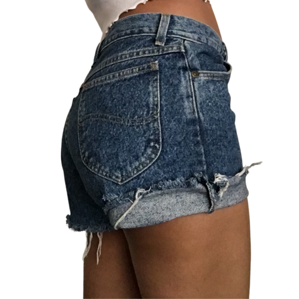 Short Cut Denim Shorts - Image 5