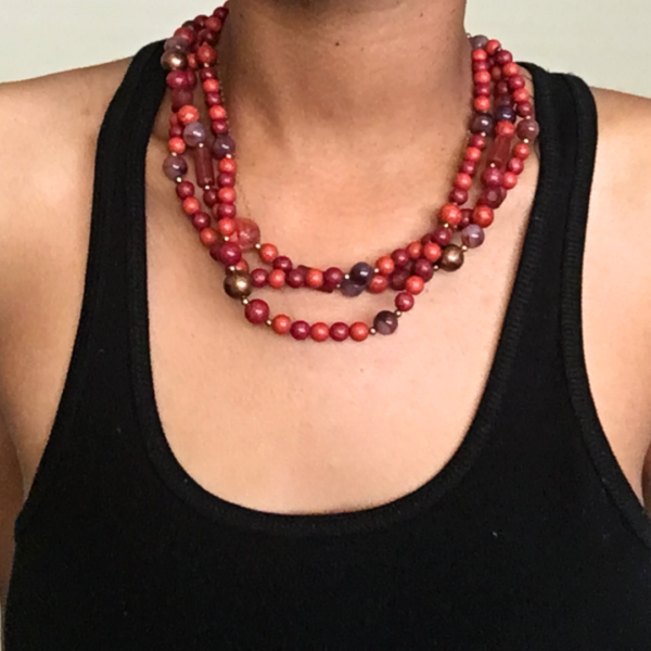 Triple Layered Bead Necklace - Image 2