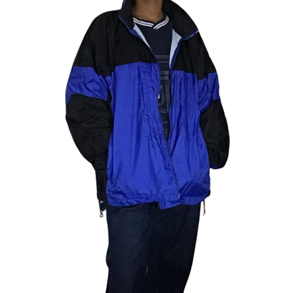 Blue Black Colorblock Windbreaker - Image 11