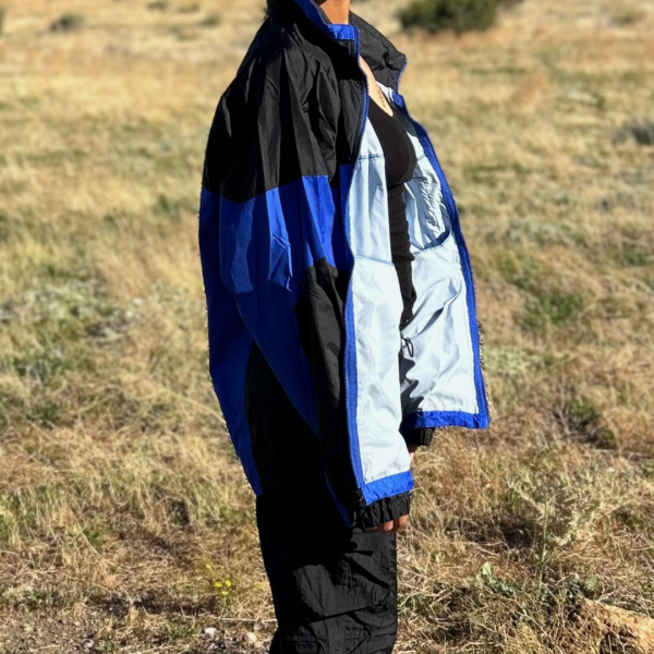 Blue Black Colorblock Windbreaker - Image 3