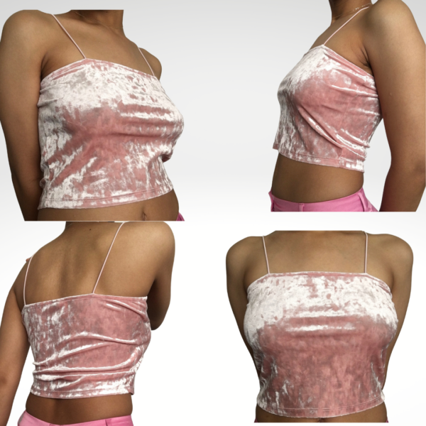 Velvet Square Halter Strap Top - Image 5