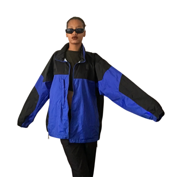 Blue Black Colorblock Windbreaker - Image 12