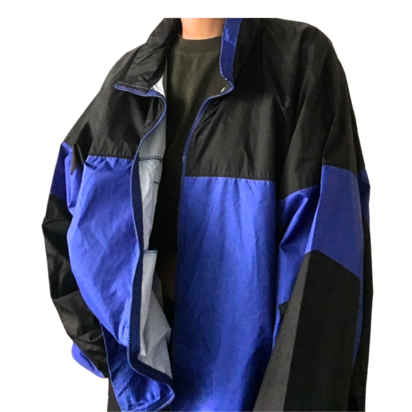 Blue Black Colorblock Windbreaker - Image 4