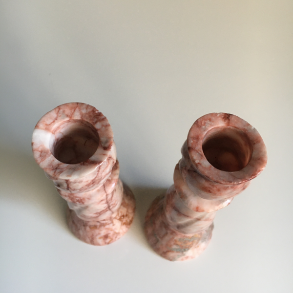 Pink Marble Candle Holder Set - Image 4